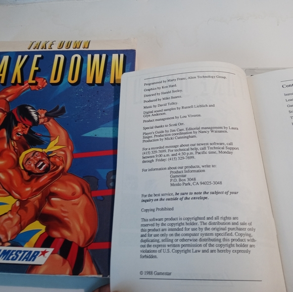1988 Vintage Gamestar Take Down Wrestling Commodore C64 / 128 Game Action Arcade - Picture 8 of 11